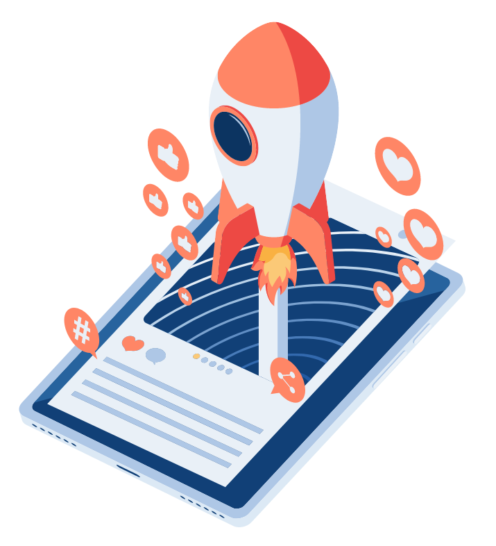 Ilustración para impulsar un nuevo emprendimiento con marketing digital